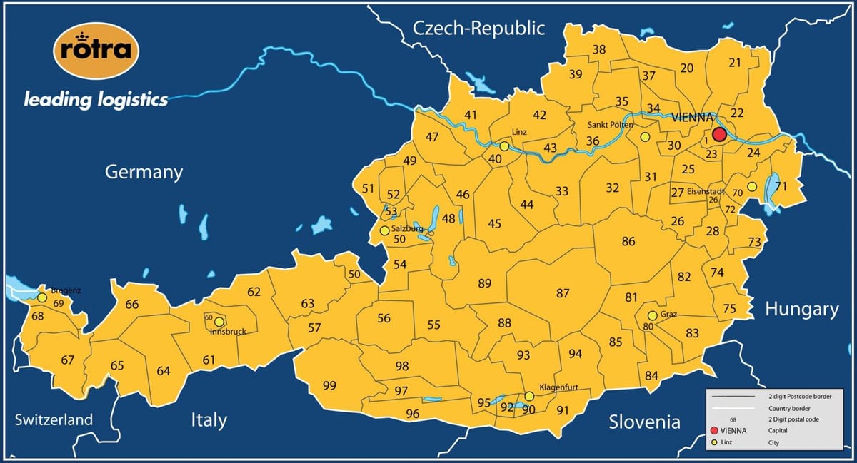 kart Avstriya Poçt indeksi