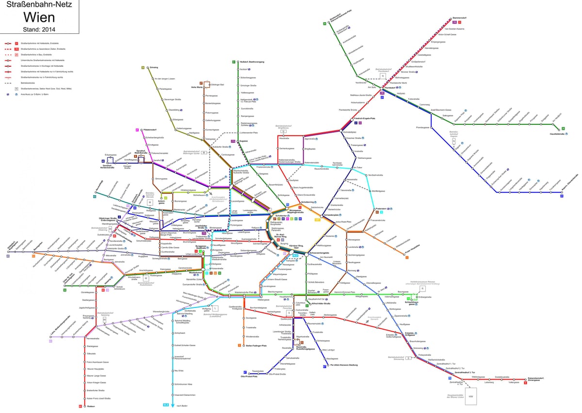 Vyanada Avstriya xəritədə metro
