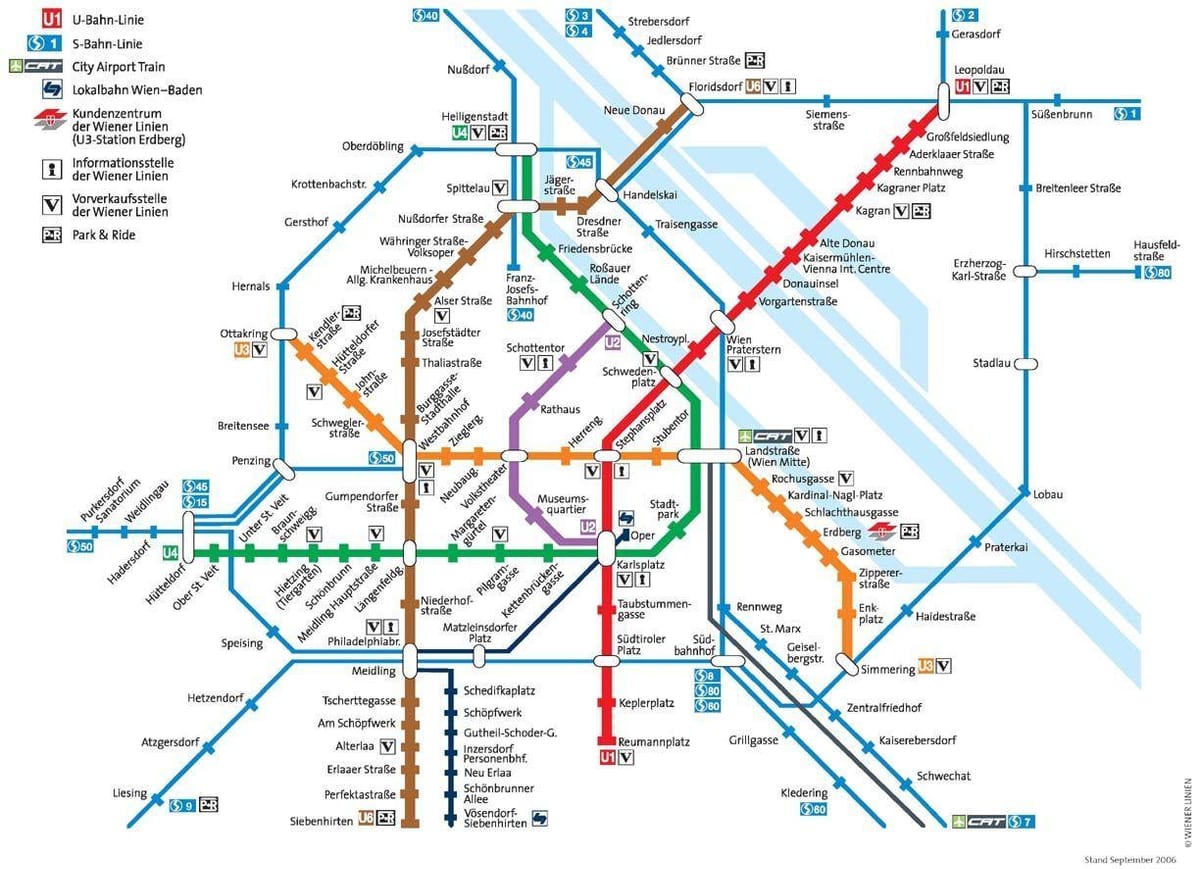 Vyana, Avstriya metro xəritəsi