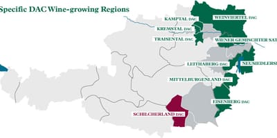 Avstriya şərabçılıq regionları xəritə