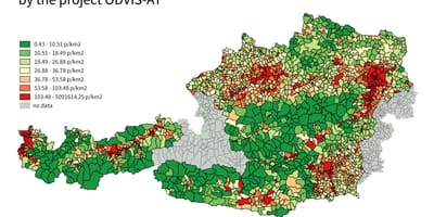 Avstriya kart əhalinin sıxlığı 